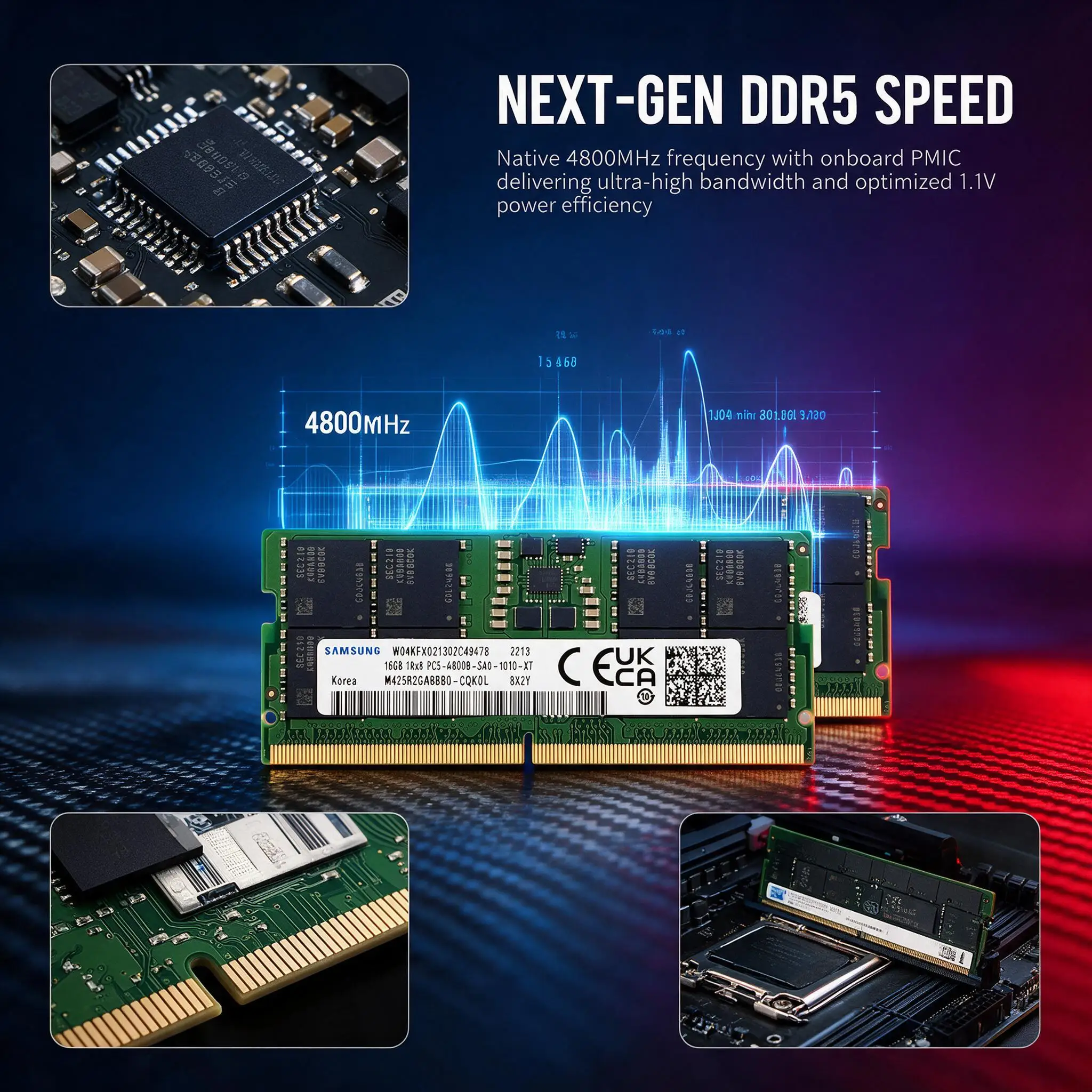 SAMSUNG DDR5 SODIMM RAM 8GB 8G - огляд і ціна Ddr5 4800Mhz